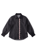 The Black Noir Scallop Organza Shirt