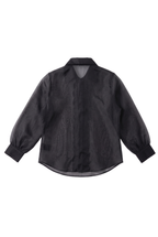The Black Noir Scallop Organza Shirt