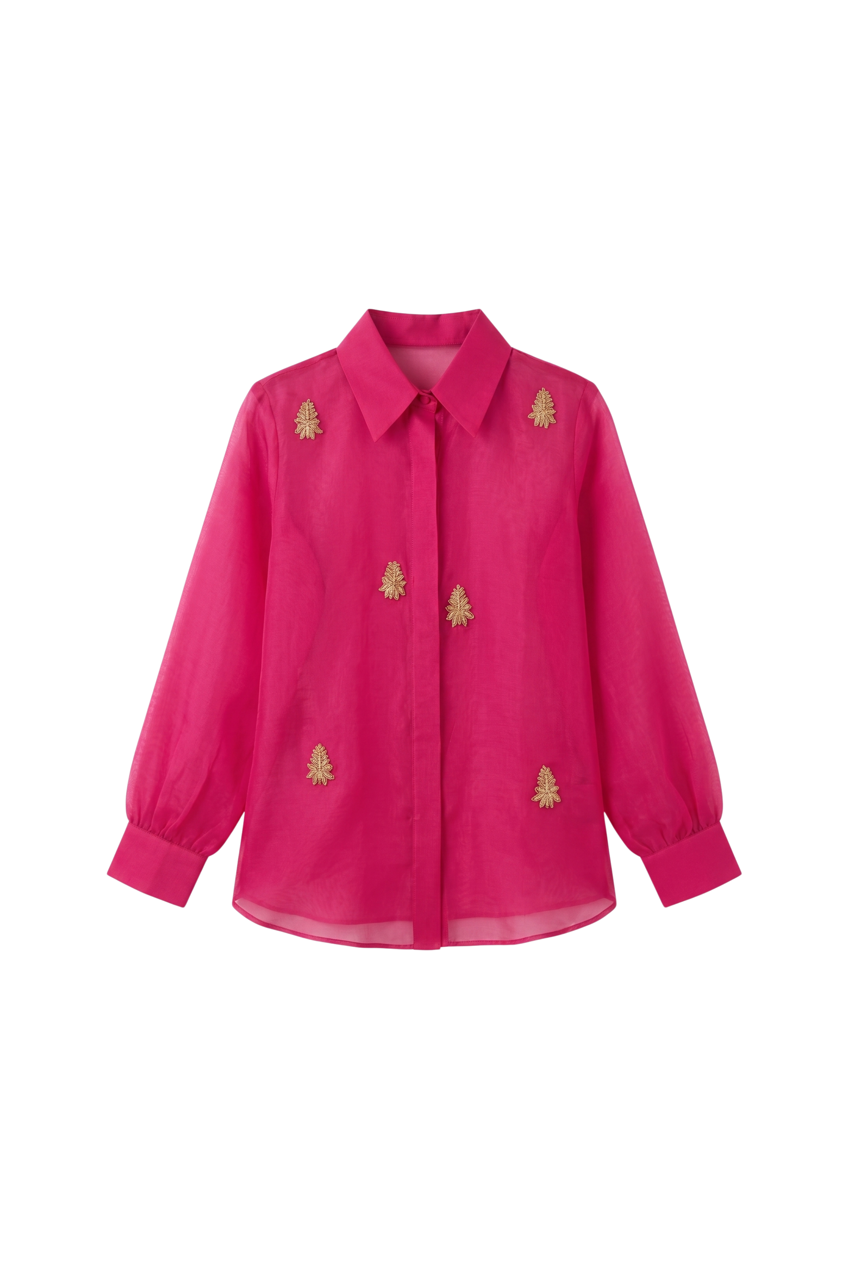 Fuchsia Pure Organza Shirt