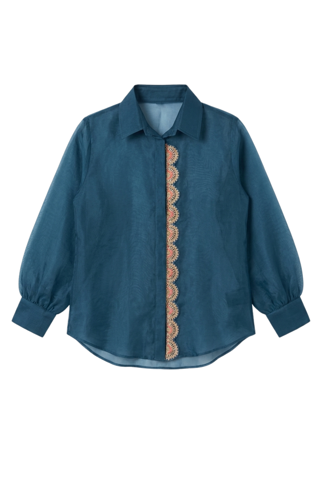 The Slate Marine Scallop Organza Shirt