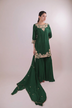 The Emerald Oasis Hand-Embroidered Set