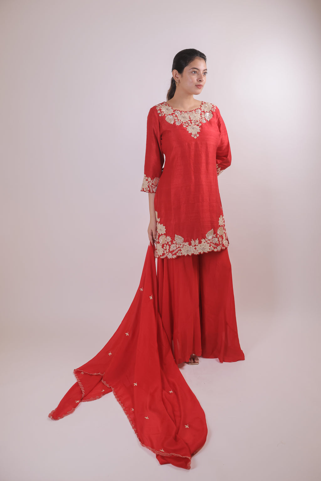 The Scarlet Aura Raw Silk Set