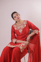 The Scarlet Aura Raw Silk Set